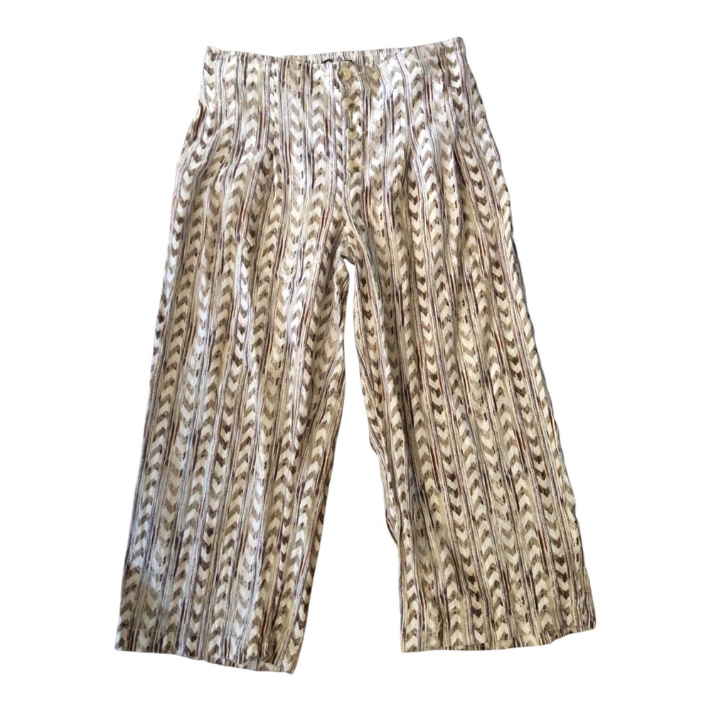Rewash Linen Blend Button Front Wide Leg Pants Large